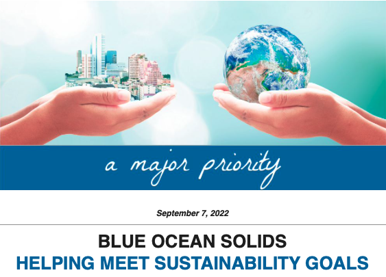 Blue Ocean helping meet sustainability goals