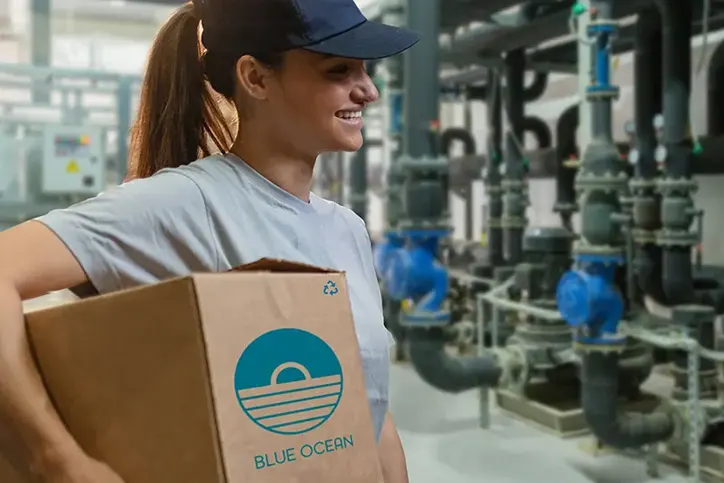 Women appreciating the ease of handling of Blue Ocean's safer and more sustainable water treatment option.